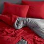 Imagem de Jogo de cama casal queen vermelho com cinza 7 pç com edredom