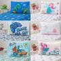 Imagem de Jogo de cama infantil 2 peças lençol com elástico e fronha estampas kids menino menina