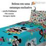 Imagem de Jogo de Cama Infantil Mickey Microfibra Solteiro Estampado 1,40 m x 2,20 m Com 3 Peças