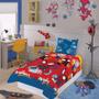 Imagem de Jogo de Cama Infantil Solteiro Estampado Spidey Microfibra 1,40 m x 2,20 m Com 3 Peças