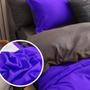 Imagem de Jogo De Cama King Size Casal 7 Peças Edredom Roxo Com Cinza