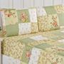 Imagem de Jogo De Cama Lençol Bouti Estampado Casal Padrão 04 Peças - Patchwork Verde