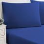 Imagem de Jogo de cama malha lençol 100% algodão gran moratta 3 peças casal - azul royal