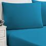 Imagem de Jogo de cama malha lençol 100% algodão gran moratta 3 peças king - azul turquesa