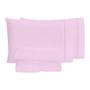 Imagem de Jogo De Cama Realeza 100% Algodão Ponto Palito Casal 4 Peças Rosa
