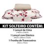 Imagem de Jogo de Cama Solteiro 3 peças Lençol com Elástico 100% Algodão Percal 130 Fios 90x200x35cm - Dohler