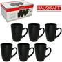 Imagem de Jogo de caneca de vidro para cafe / cappuccino cusco preto hauskraft com 6 pecas 200ml