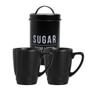 Imagem de Jogo De Canecas Slim 280ml Resistente Com Pote Para Açúcar Café Manhã