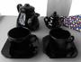 Imagem de Jogo de Chá Porcelana Bule 800 ml Preto