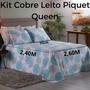 Imagem de Jogo De Cobre Leito Piquet Cama Queen 3 Peças Estampado