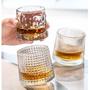 Imagem de Jogo De Copos De Vidro Whisky Giratório 360 Com Base Inox Térmica Bebidas Gin Drinks Bar - 150ml