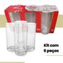 Imagem de Jogo De Copos Em Vidro Kit 6 Peças Cozinha Água Suco Drink