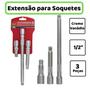 Imagem de Jogo de extensão manual para soquete com encaixe de 1/2 - Corneta