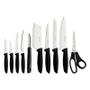 Imagem de Jogo de facas tramontina plenus com lâminas em aço inox e cabos de polipropileno preto 10 peças