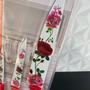 Imagem de Jogo de face vermelha decorada com flores de cozinha com 3 peças de inox e cabo de plástico