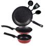 Imagem de Jogo de Frigideiras e Espátulas 6 Peças Vermelho Nacional