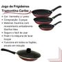 Imagem de Jogo de Frigideiras Tramontina 3pçs Caribe Revestimento Antiaderente Starflon Max Com Tampa