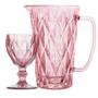 Imagem de Jogo De Jarra 1 L Com 6 Taças 260ml Rosa Diamond Ke Home