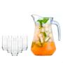 Imagem de Jogo De Jarra 1,6l Com 6 Copos Light Vidro Suco Água 300ml