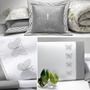 Imagem de Jogo de lençol bordado cama casal queen super moderno e elegante papillons com 04 peças