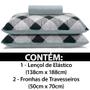 Imagem de Jogo de Lençol Casal 3 Peças Estampado de Malha 100% Algodão com Elástico Buettner - Emcompre