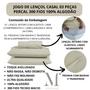 Imagem de Jogo de Lençol Casal 300 Fios 100% Algodão 03 Peças Lençol com Elástico e Fronha Cama Box