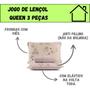 Imagem de Jogo De Lençol Casal Queen 3 Peças 100% Algodão Toque Macio