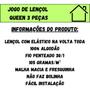 Imagem de Jogo De Lençol Casal Queen 3 Peças 100% Algodão Toque Macio