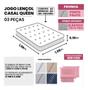Jogo de Lençol Casal Queen 3 Peças MicroPercal 400 Fios Ponto Palito - Veneza Enxovais Imagem de Jogo de Lençol Casal Queen 3 Peças MicroPercal 400 Fios Ponto Palito