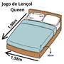 Imagem de Jogo de Lençol com Elástico Cama Queen 400 fios Fronha 3 Peças 2,00m x 1,60m