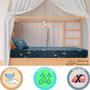 Imagem de Jogo de Lençol Mini Cama Montessoriana em Malha com Elástico Roupa de Cama Antialérgico - 70% Algodão e 30% Poliéster - 70 cm x 1,50 cm x 15 cm