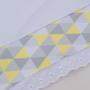 Imagem de Jogo de Lençol para Berço Desmontável Triângulos Amarelo 03 Peças