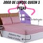 Imagem de Jogo de Lençol Queen 3 Peças 200 Fios Percal Estampado