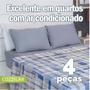 Imagem de Jogo de Lençol Queen 4 Peças Estampado COZZILAR - Malha 100% Algodão, Toque Delicado e Elegância para Seu Quarto