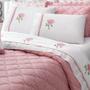 Imagem de Jogo de Lençol Yonara Queen 4 Peças Percal 180 Fios Bordado Floral - Branco - 100% Poliéster