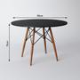 Imagem de Jogo de Mesa 4 Cadeiras Pretas Eames Dkr 90 Cm Base Madeira Tampo Preto