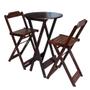 Imagem de Jogo de Mesa Bistrô de Madeira com 2 Cadeiras Dobravel Ideal para Bar e Restaurante Imbuia