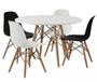 Imagem de Jogo De Mesa Branca E 4 Cadeiras Preta e BrancaInfantil Eames Varias Cores