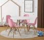 Imagem de Jogo De Mesa Branca E 4 Cadeiras Rosa Infantil Eames Varias Cores