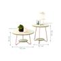 Imagem de Jogo de Mesa Centro e Lateral Home Off White Freijo