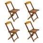 Imagem de Jogo de Mesa com 4 Cadeiras de Madeira Dobravel 120x70 Ideal para Bar e Restaurante - Mel