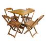Imagem de Jogo de Mesa com 4 Cadeiras de Madeira Dobravel 70x70 Ideal para Bar e Restaurante - Mel