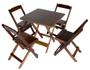 Imagem de jogo de mesa com 4 cadeiras dobráveis - Estilo Rustico - cor café