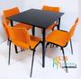 Imagem de Jogo de mesa com 4 Cadeiras iso laranja