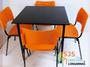 Imagem de Jogo de mesa com 4 Cadeiras iso laranja