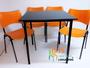 Imagem de Jogo de mesa com 4 Cadeiras iso laranja