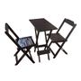 Imagem de Jogo de Mesa Compacta 35x70 com 2 Cadeiras Ideal para Varanda - Tabaco