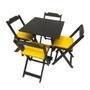 Imagem de Jogo de Mesa de Bar 70x70 em Madeira com 4 Cadeiras Dobráveis Estofadas