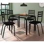 Imagem de Jogo de Mesa de Cozinha Malva Preto 107 X 70 cm  Com 4 Cadeiras 118 Assento Preto Artefamol