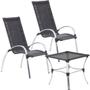 Imagem de Jogo de Mesa e Cadeiras de Alumínio em Fibra Sintética Área Externa ou Interna Trama Original